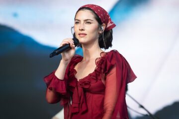 Gracie Abrams soaking up the sunshine at Glastonbury Festival.